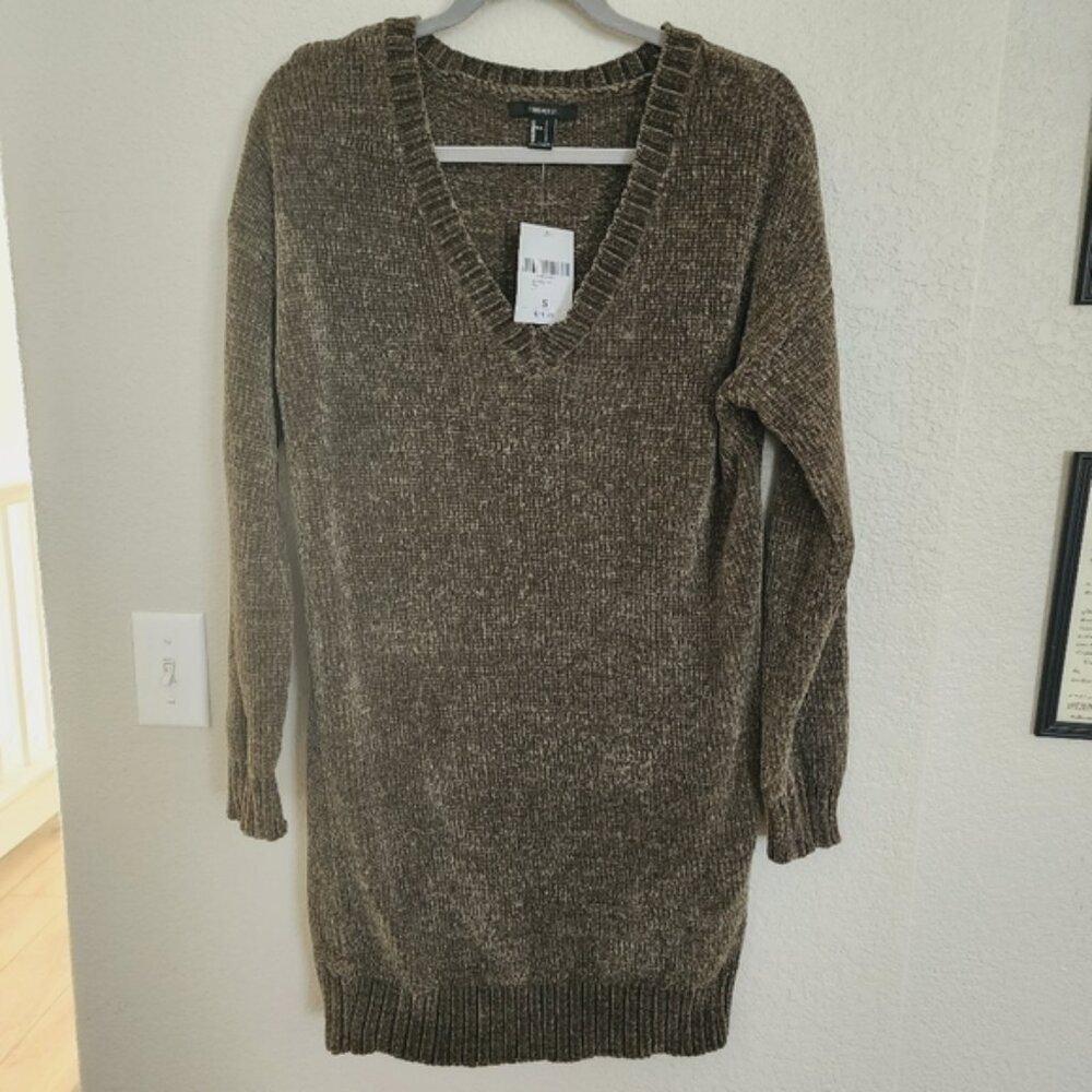 NWT | FOREVER 21 | Green Soft Long Sleeve Knit Sweater Dress | Small